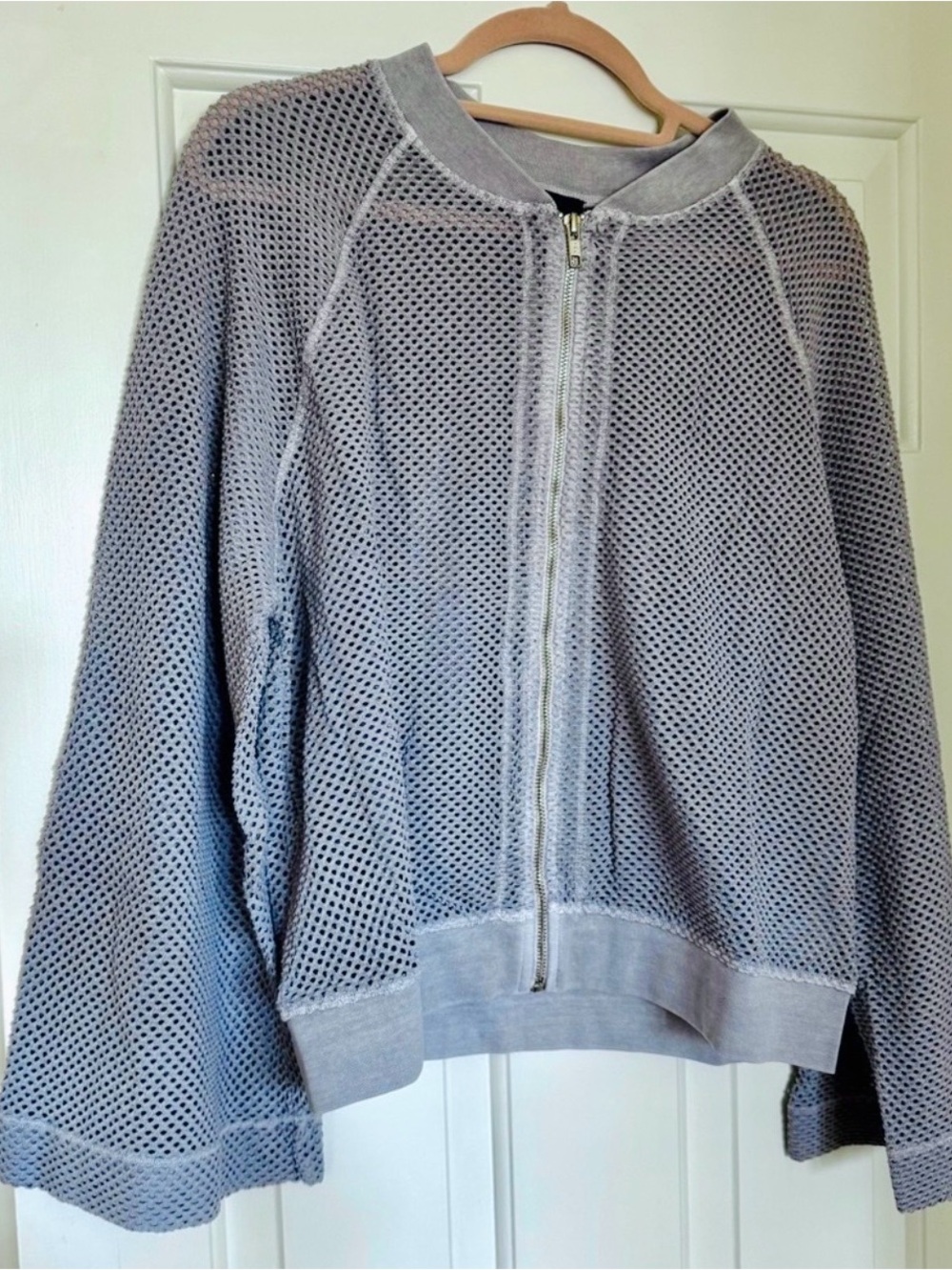 Electric & Rose NWT Mesh Zip Up Bomber Jacket Gray Layering Jacket Small
